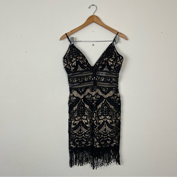 Saylor Black Lace Mini Dress Size Medium - Picture 3 of 8